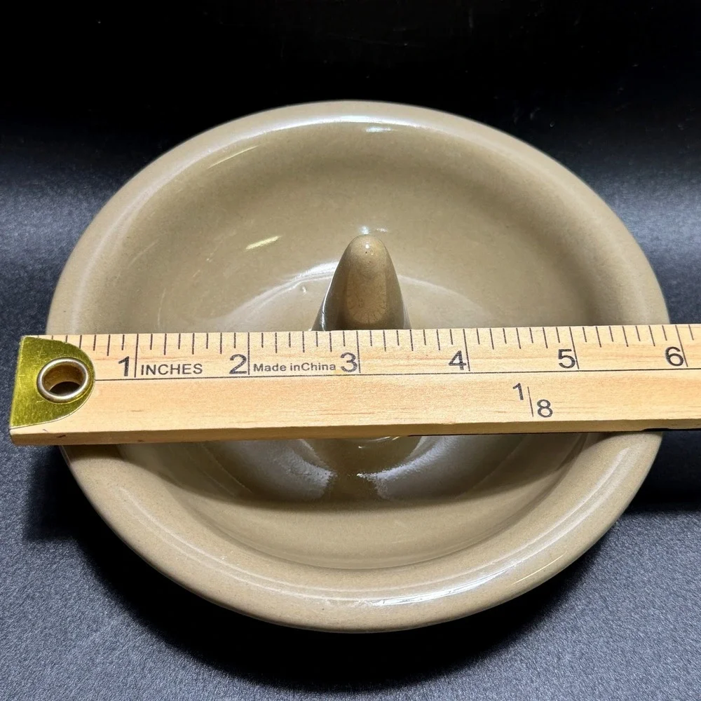 Vintage Hartstone Pottery Apple Baker Stoneware Baking Dish USA Signed Tan
